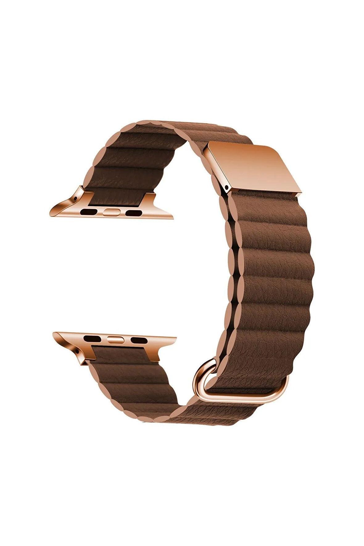 Apple Watch 38mm Uyumlu Krd-78 Pu Deri Kordon Strap Kayış - Kahverengi