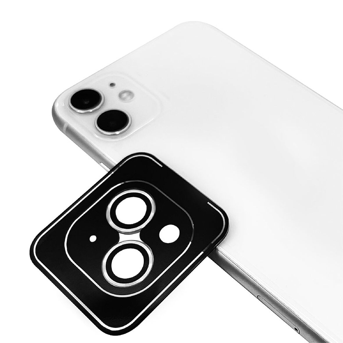 iPhone 12 Uyumlu Zore CL-09 Kamera Koruyucu-Gümüş