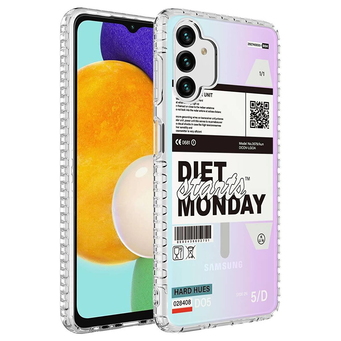 Galaxy A04S Uyumlu Airbag Kenarlı Renkli Desenli Silikon Zore Elegans Kapak-NO5