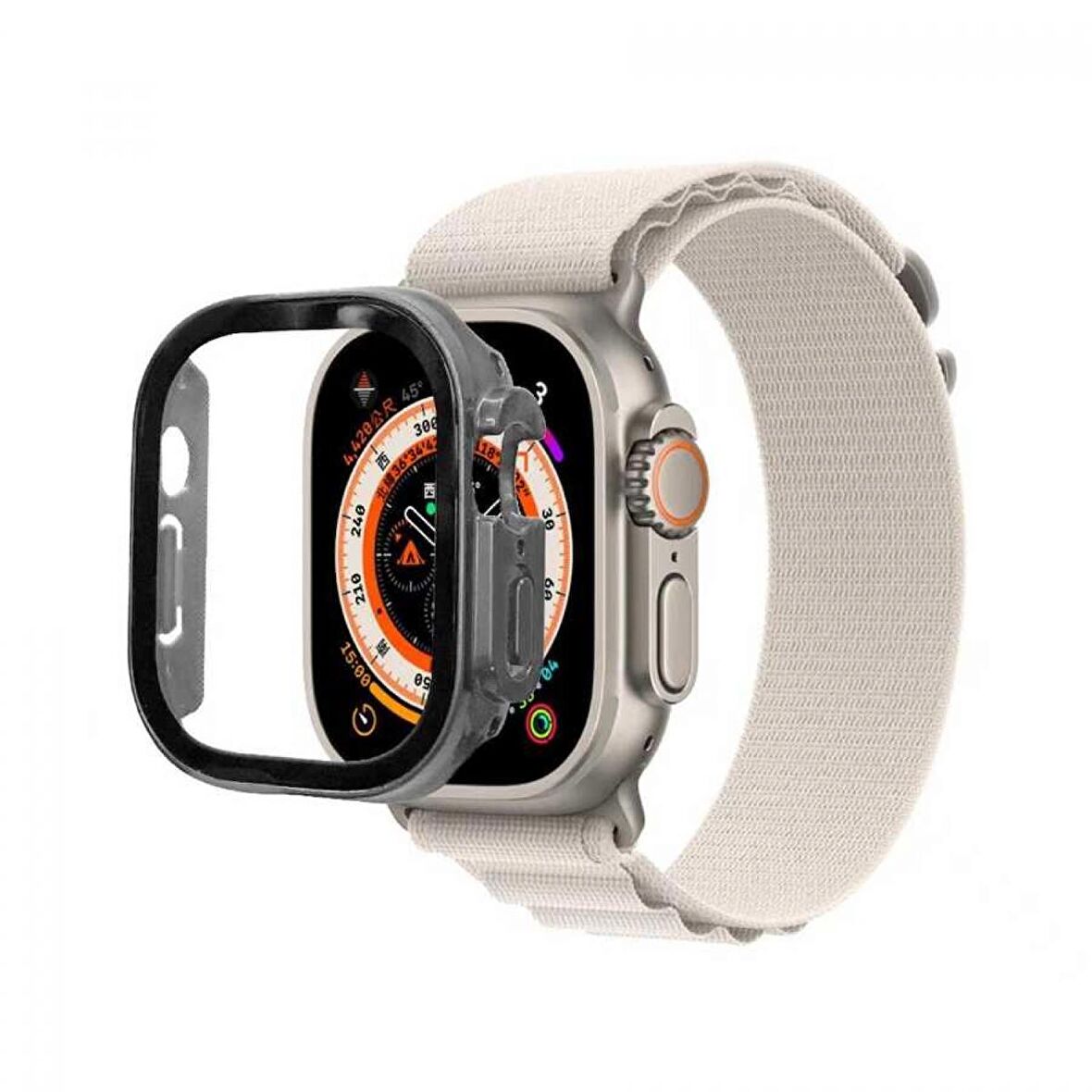 Apple Watch Uyumlu Ultra 49mm Sert PC Kasa Koruyucu Zore Watch Gard 22 