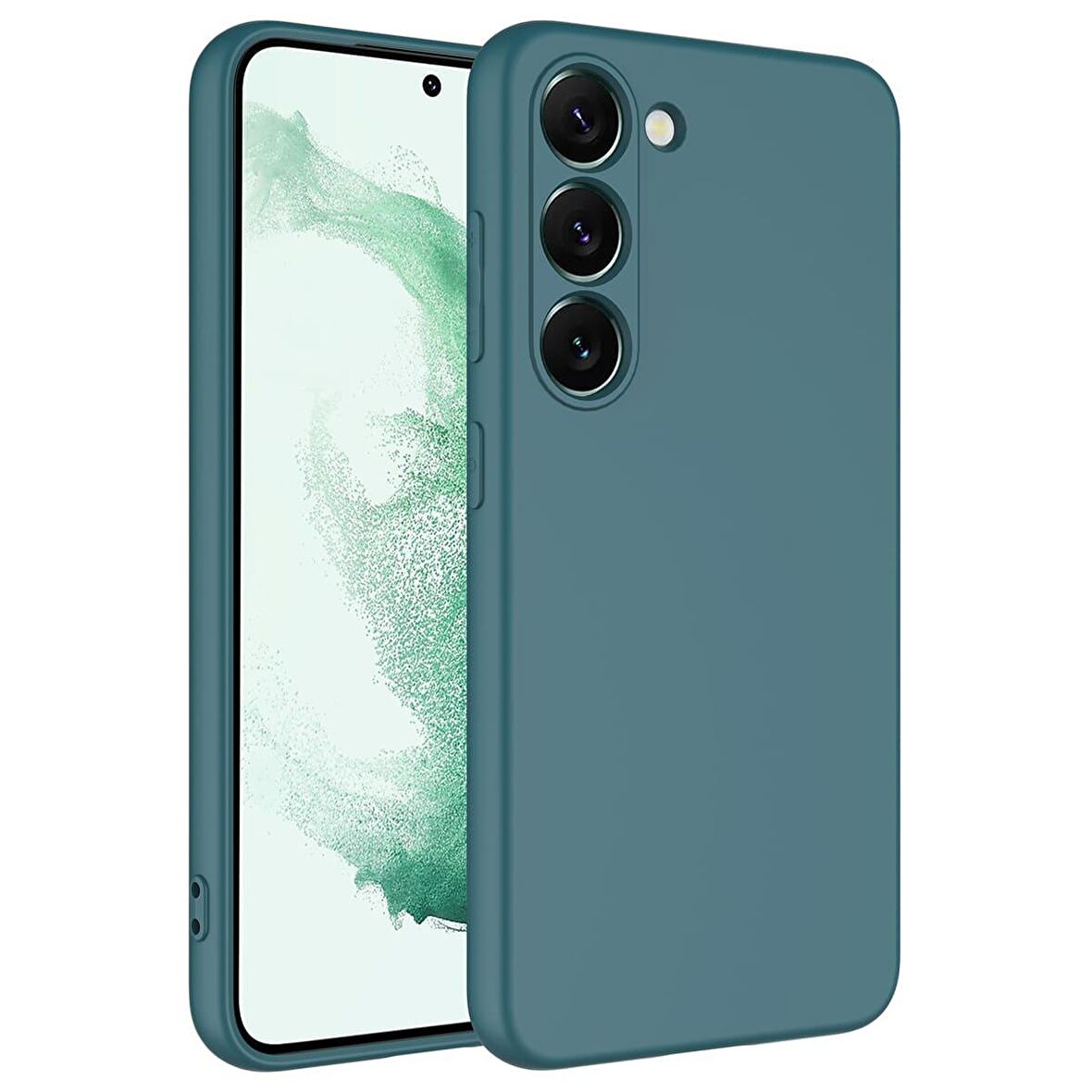 Galaxy S23 Uyumlu Zore Mara Lansman Kapak-Koyu Yeşil