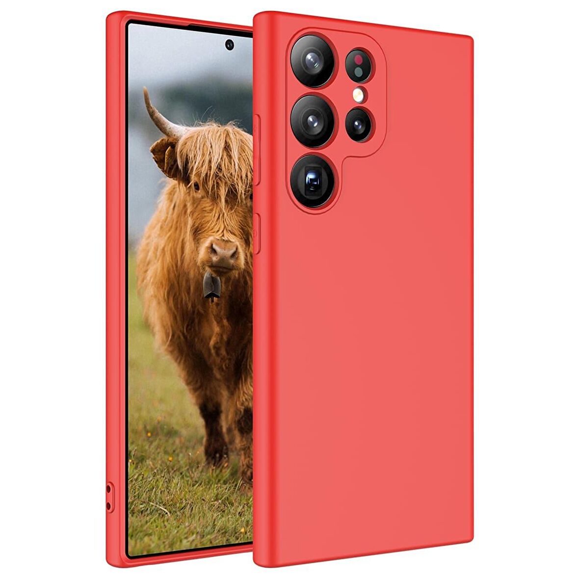 Galaxy S23 Ultra Uyumlu Zore Mara Lansman Kapak-Kırmızı