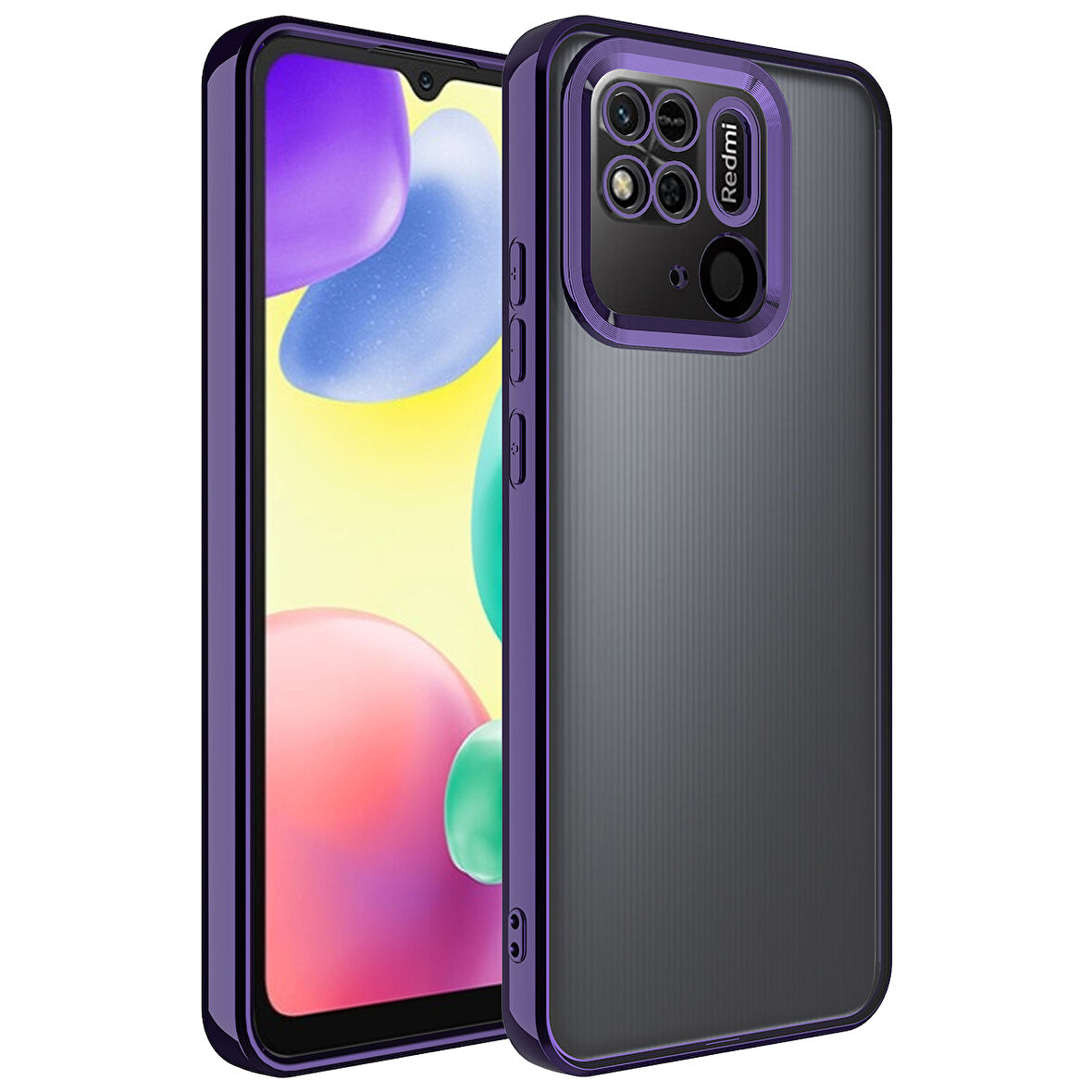 Xiaomi Redmi 10C Kılıf Kamera Korumalı Logo Gösteren Omega Kapak