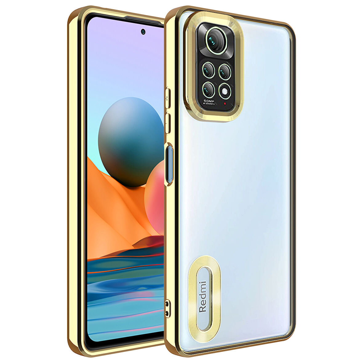 Xiaomi Redmi Note 11S Global Kılıf Kamera Korumalı Logo Gösteren Omega Kapak kılıf