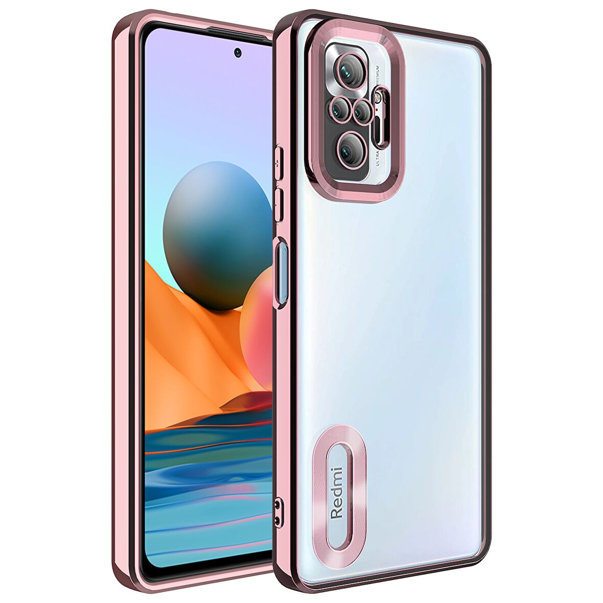 Xiaomi Redmi Note 10 Pro Kılıf Kamera Korumalı Logo Gösteren Omega Kapak kılıf