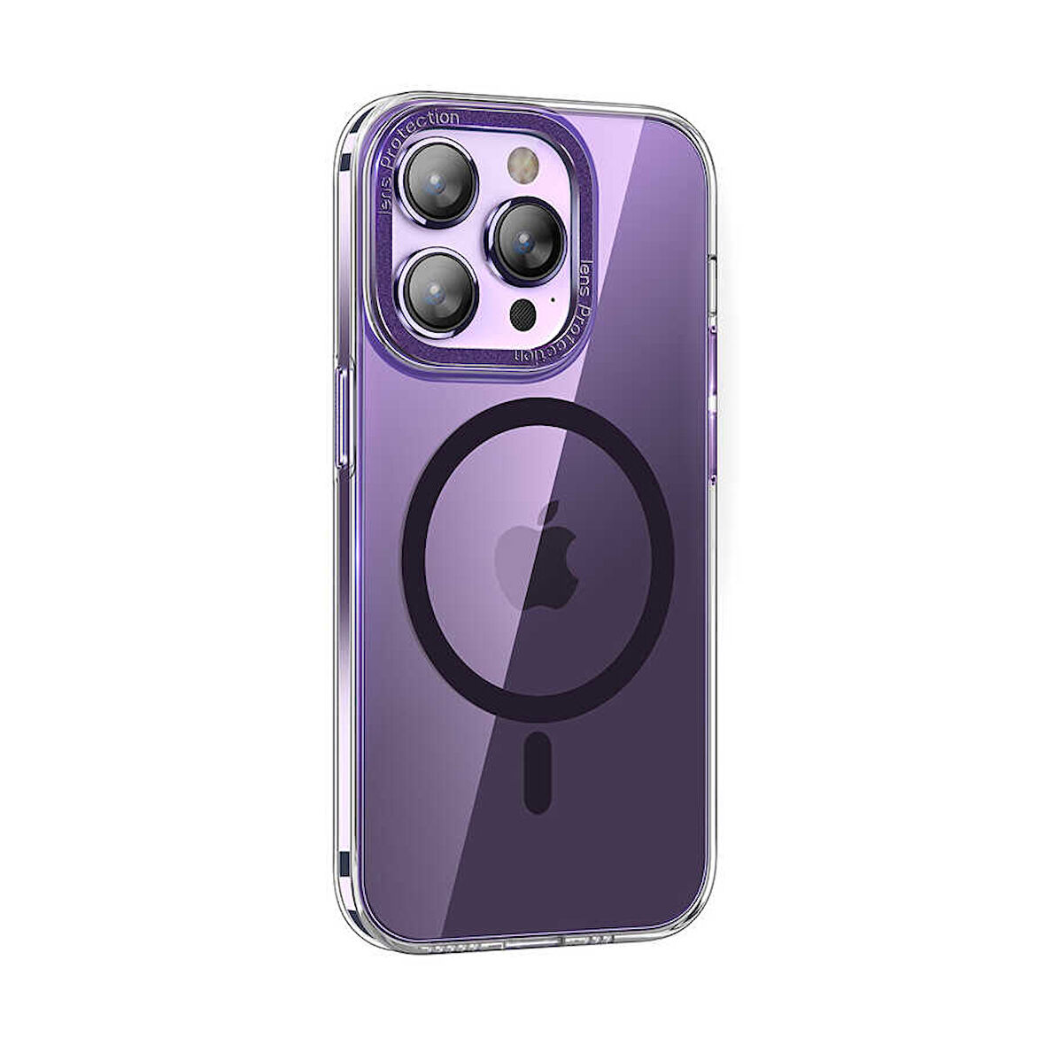 iPhone 14 Pro Uyumlu Magsafe Şarj Özellikli Sert PC Zore Fuya Kılıf-Derin Mor