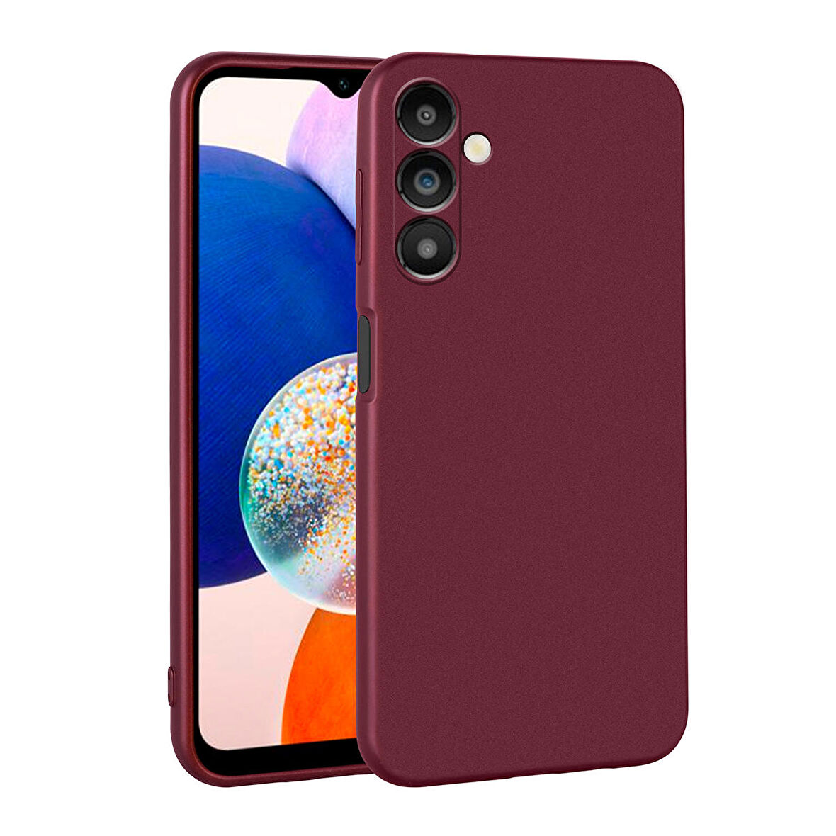Galaxy A14 Uyumlu Zore Premier Silikon Kapak-Mürdüm
