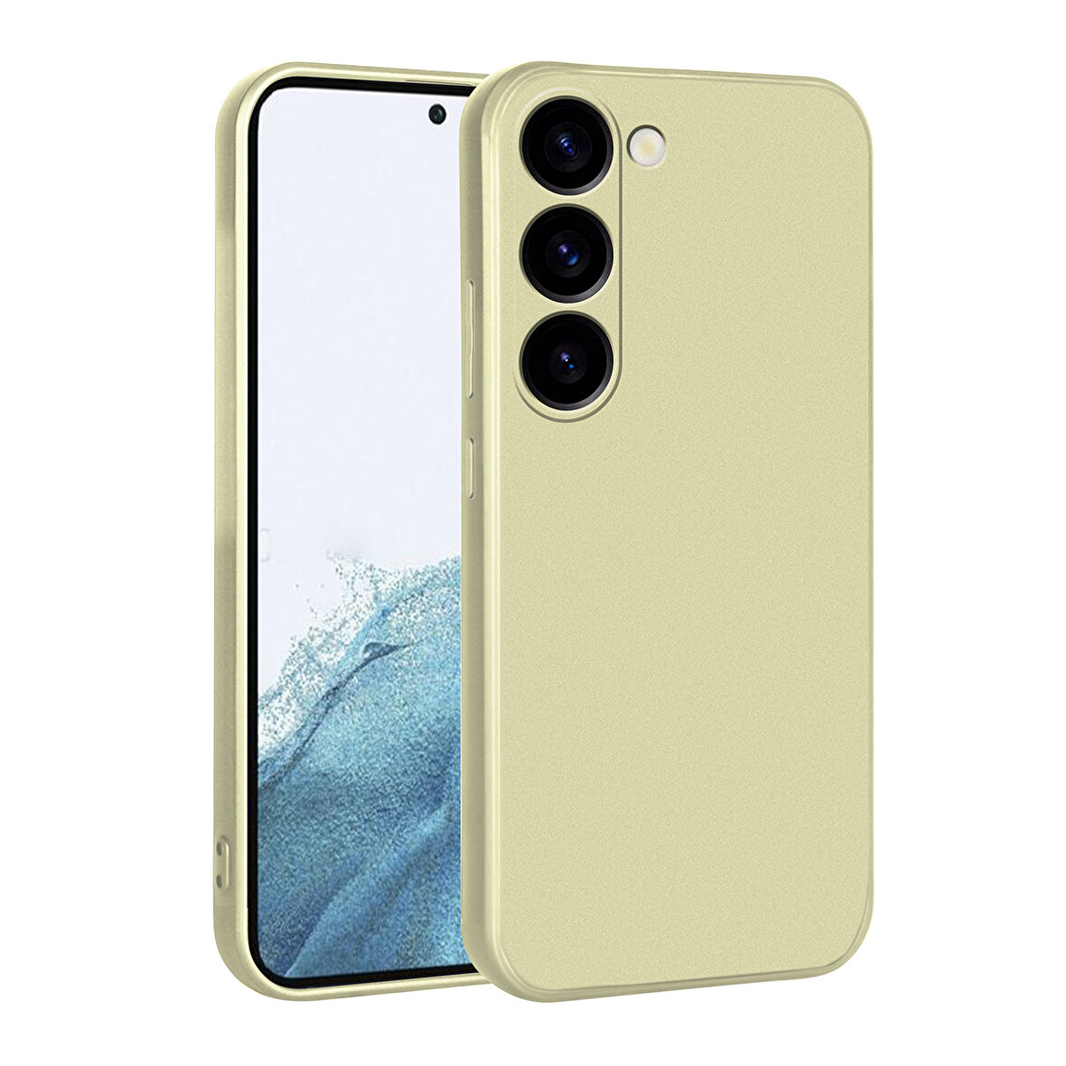 Galaxy S23 Plus Uyumlu Zore Premier Silikon Kılıf-Gold