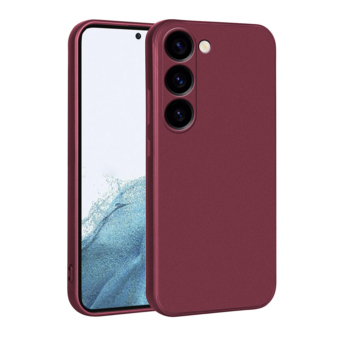 Galaxy S23 Plus Uyumlu Zore Premier Silikon Kılıf-Mürdüm