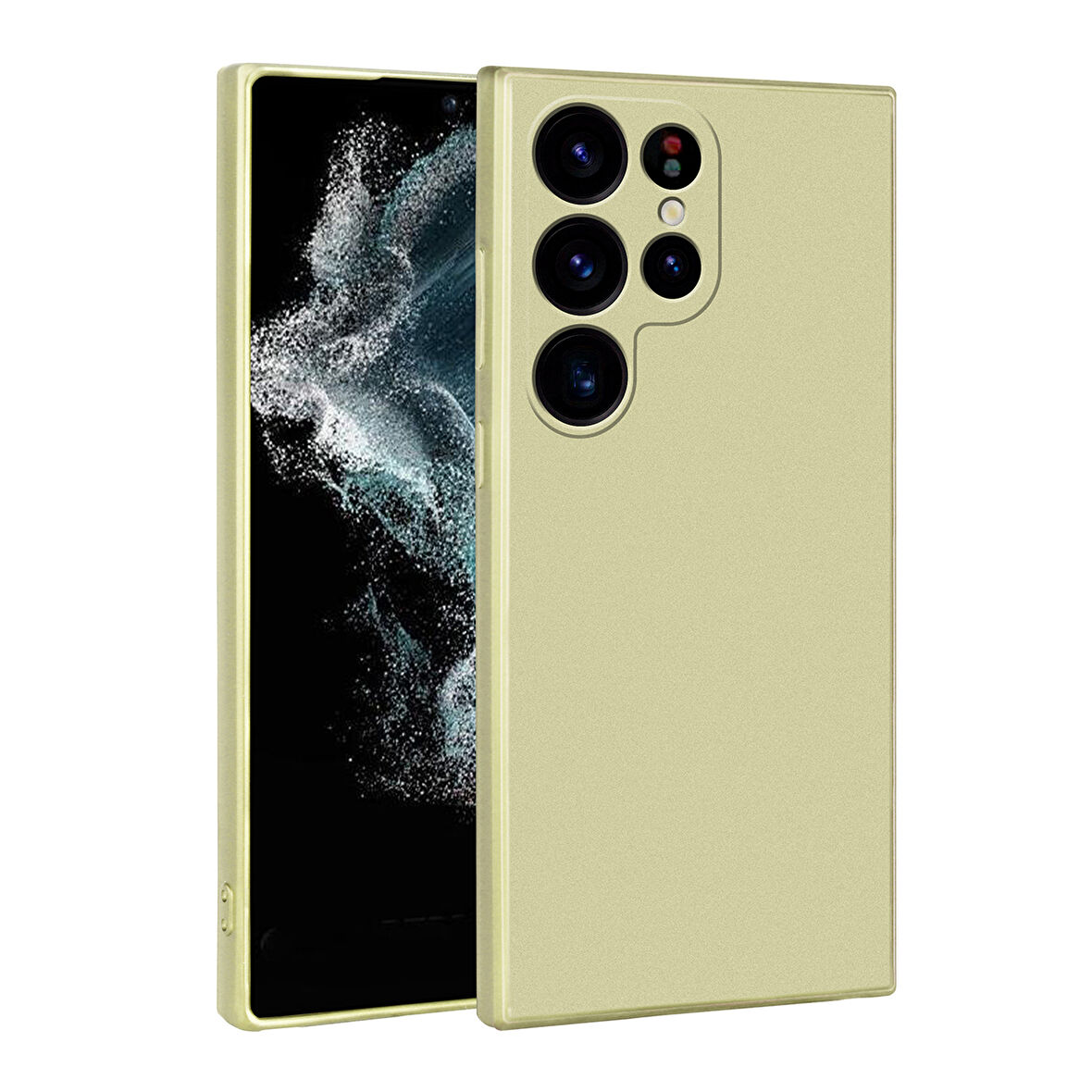 Galaxy S23 Ultra Uyumlu Zore Premier Silikon Kılıf-Gold
