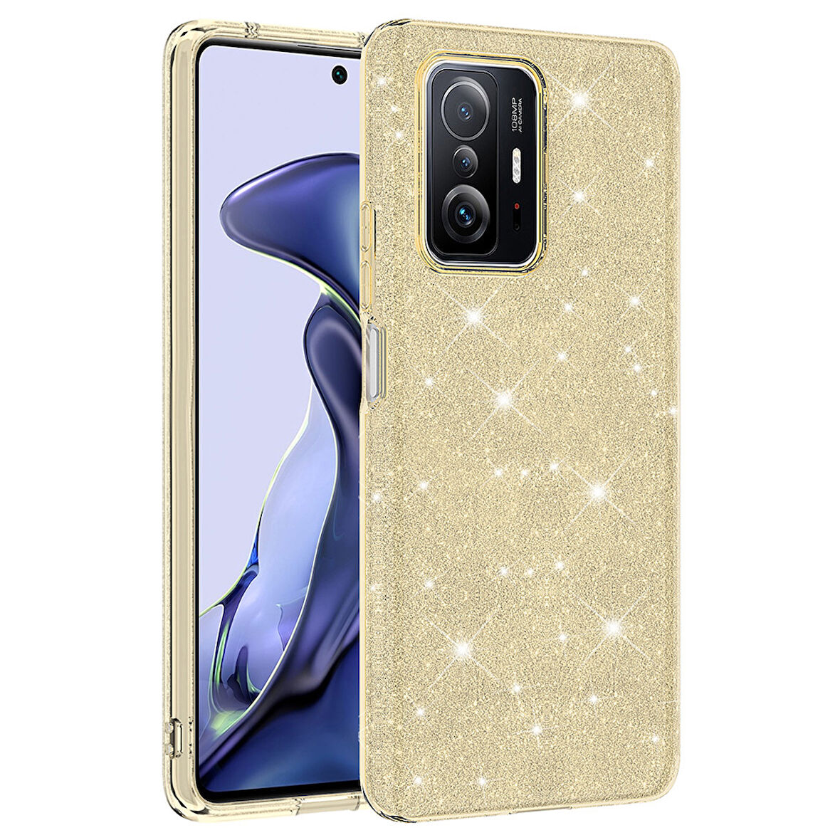 Xiaomi Mi 11T 5G Kılıf Zore Shining Silikon-Gold