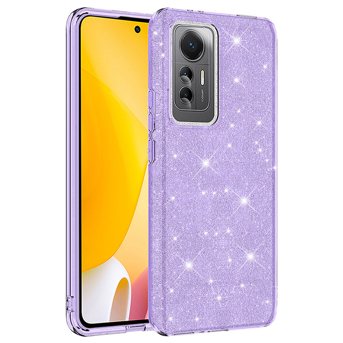 Xiaomi Xiaomi 12 Lite Kılıf Zore Shining Silikon-Mor