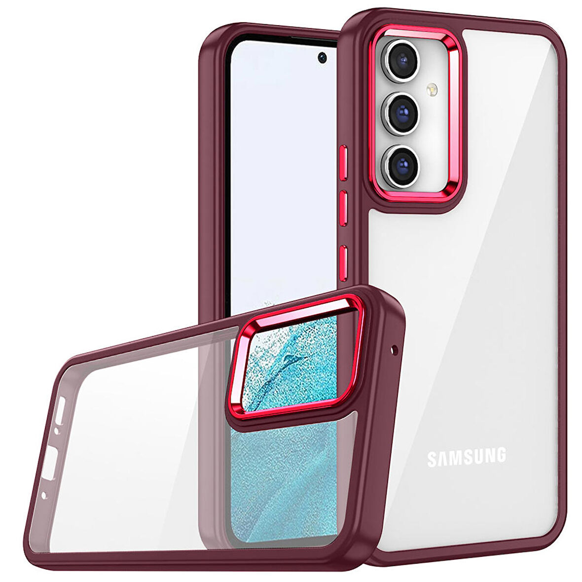 Galaxy A14 Uyumlu Zore Flora Kapak-Kırmızı