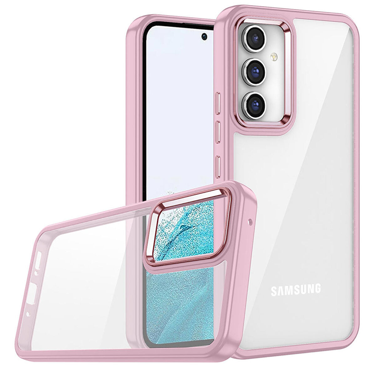 Galaxy A14 Uyumlu Zore Flora Kapak-Rose Gold