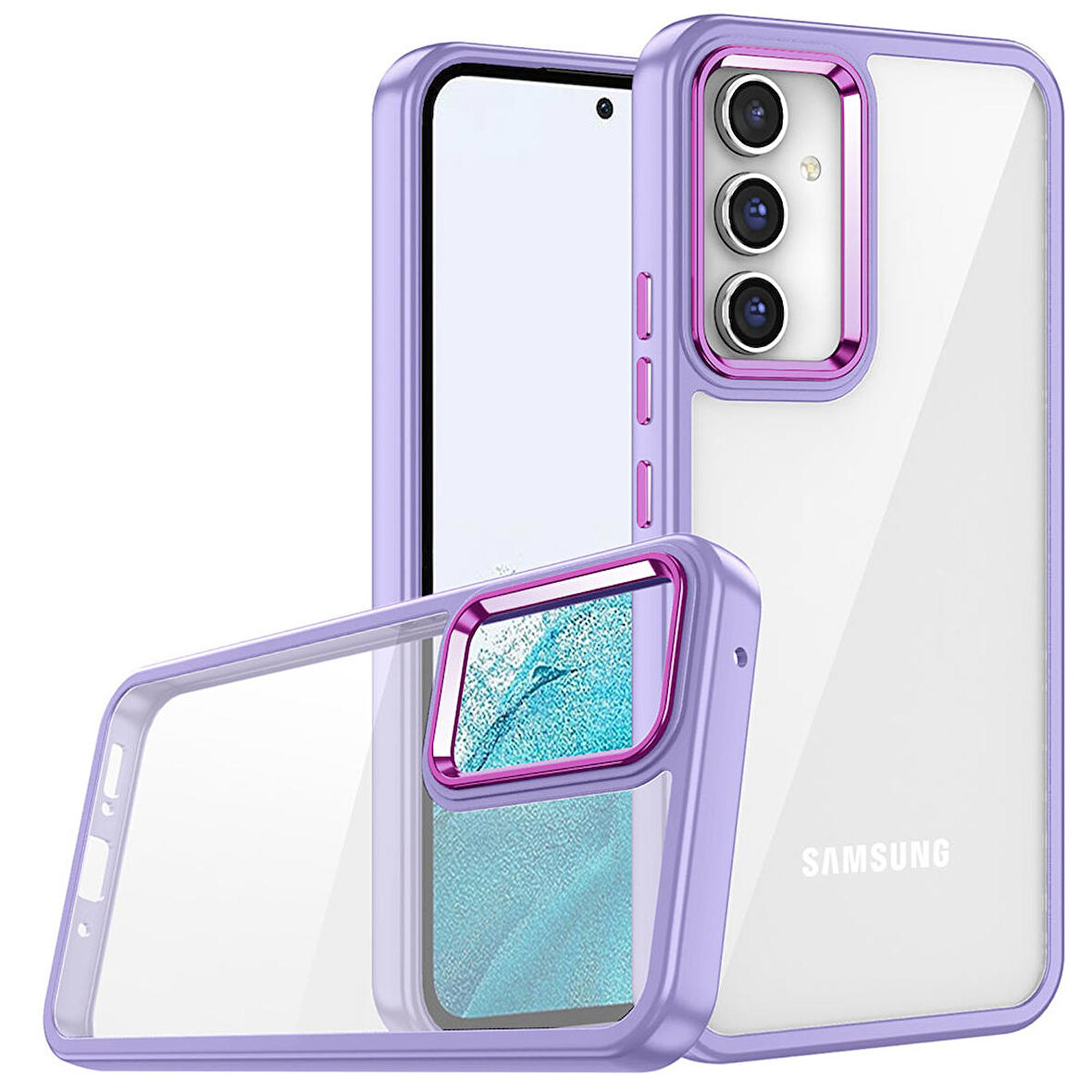 Galaxy A54 Uyumlu Zore Flora Kapak-Lila