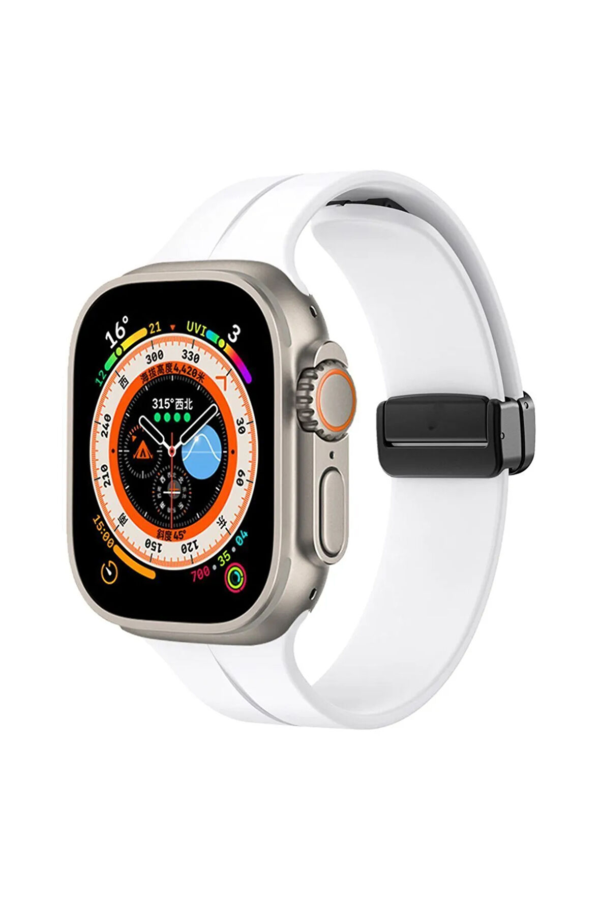 Apple Watch Ultra 49mm Uyumlu Krd-84 Uyumlu Kordon Turuncu