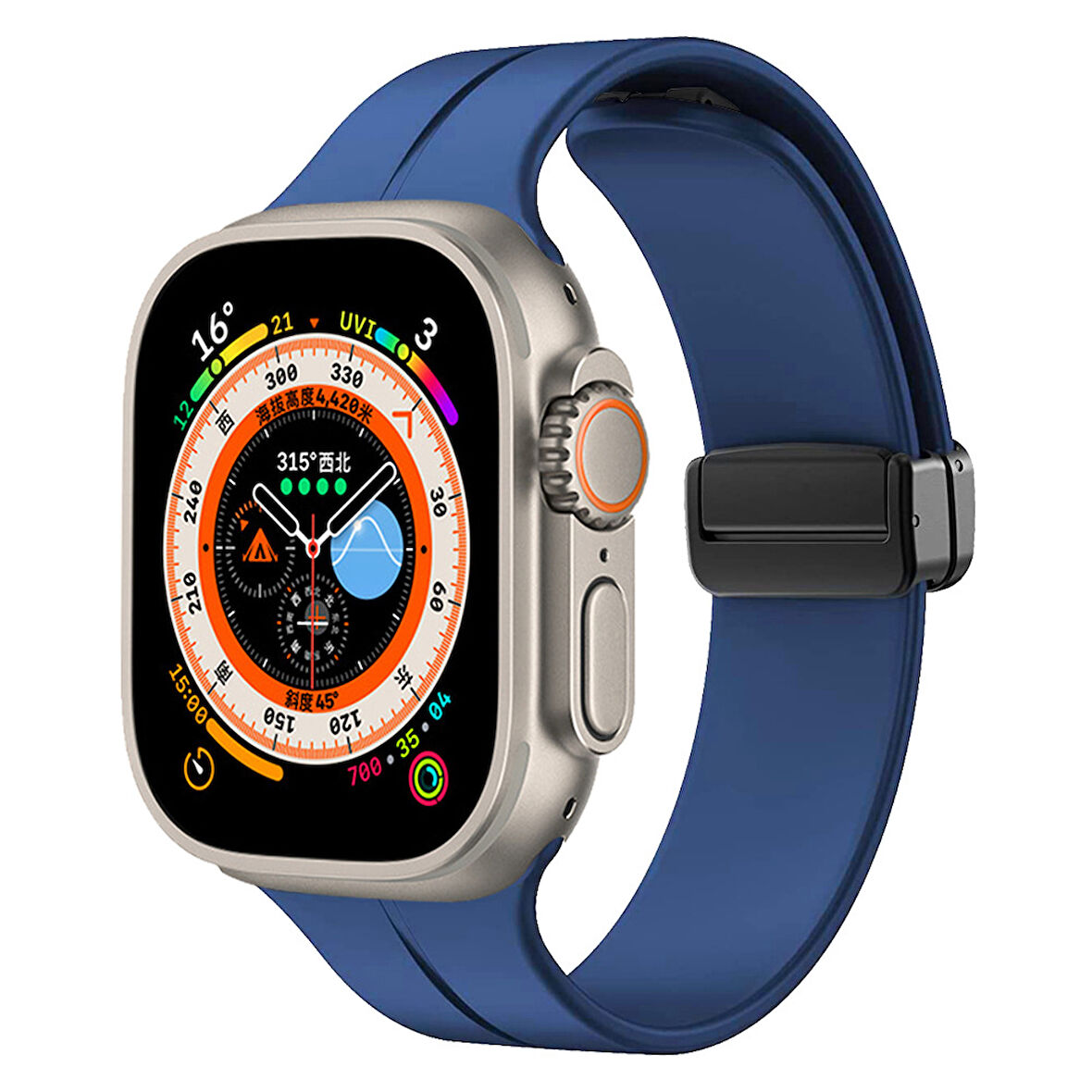 Watch Ultra 49mm Uyumlu KRD-84 Uyumlu Zore Kordon-Mavi