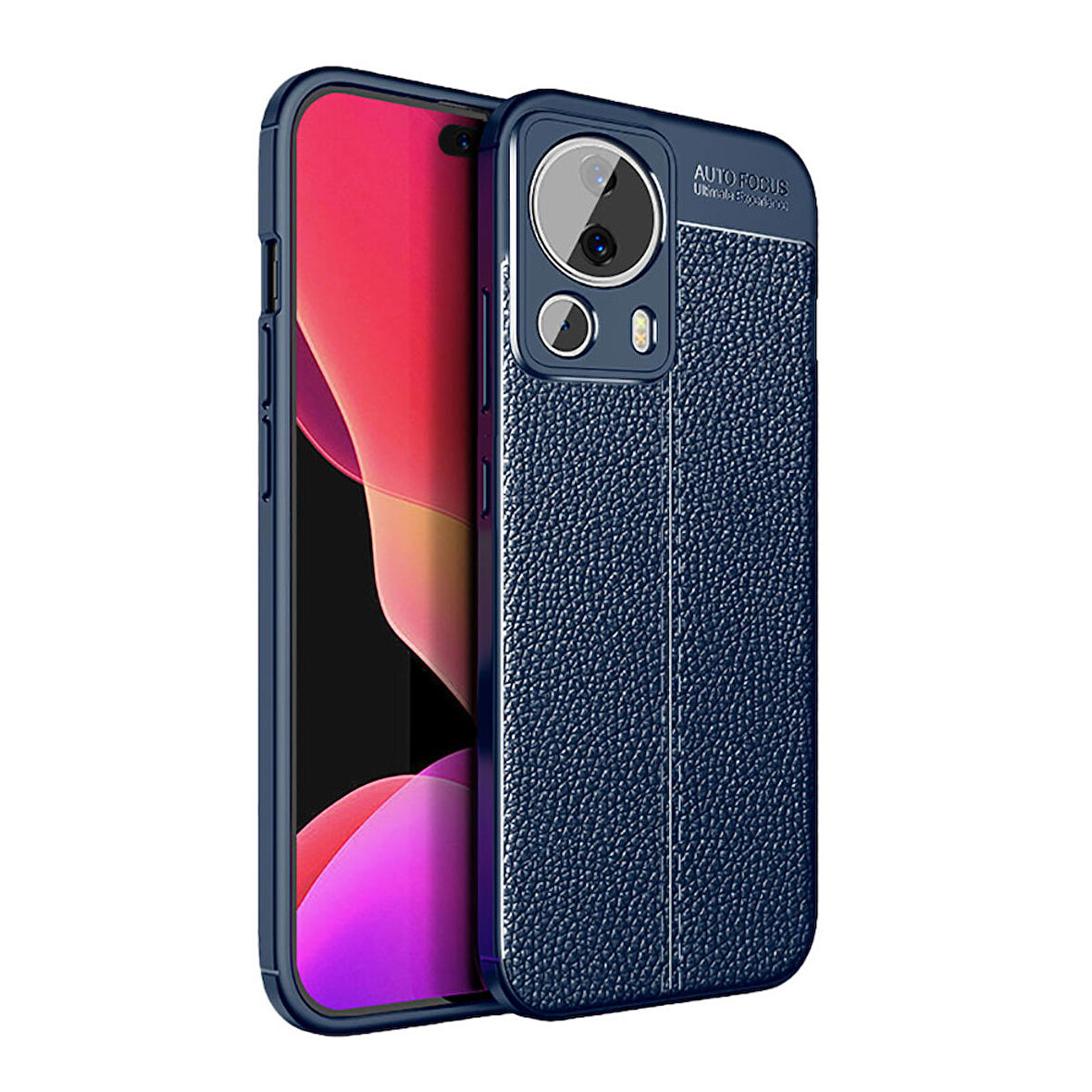 Xiaomi Mi 13 Lite Orijinal Deri Görünümlü Dikiş Desenli Sağlam Niss Kılıf