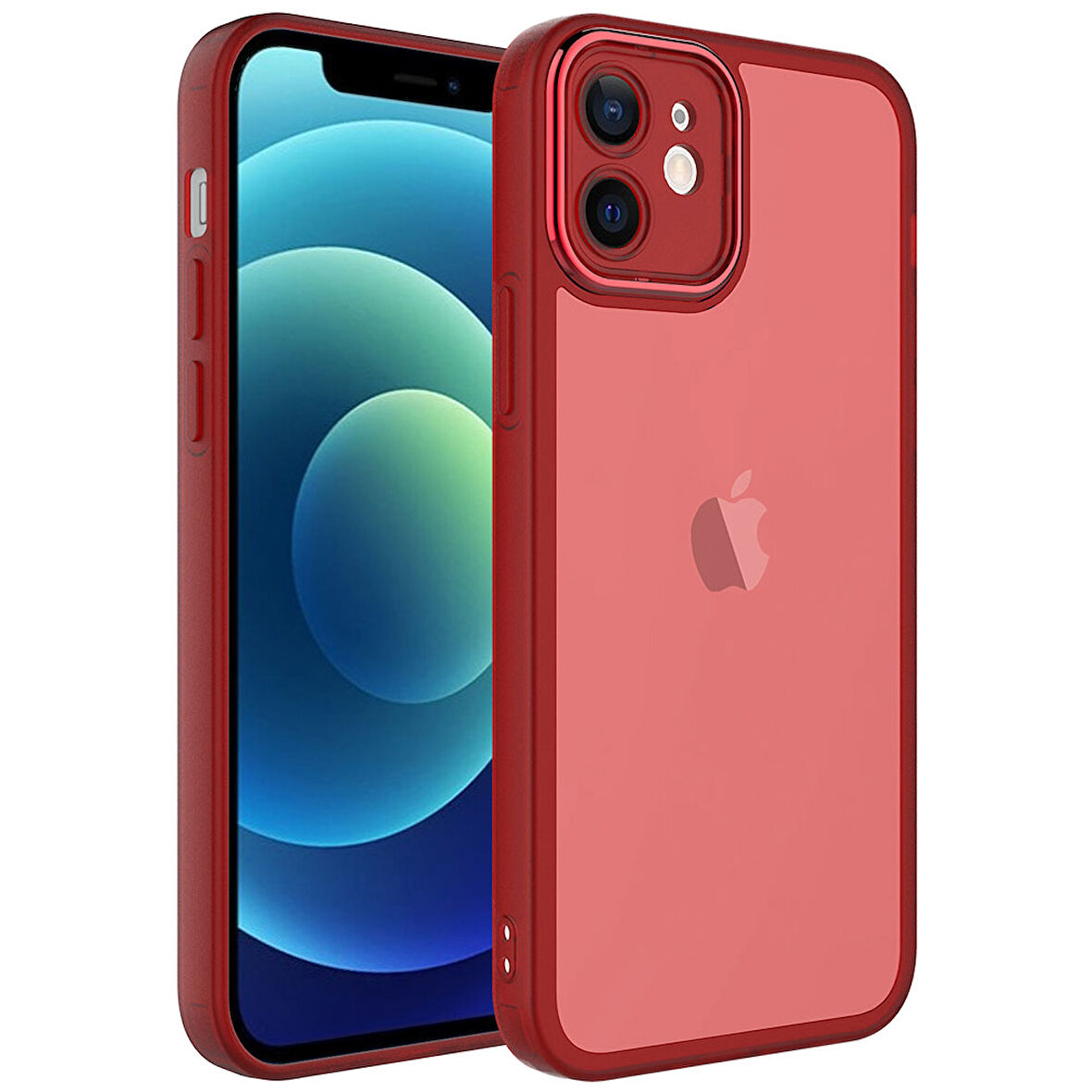 iPhone 11 Uyumlu Kamera Korumalı Transparan Zore Post Kılıf-Kırmızı