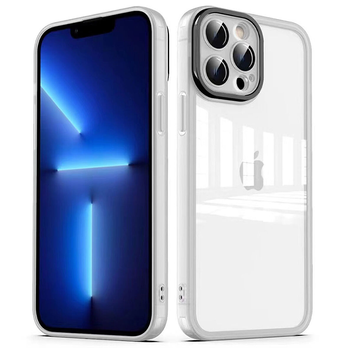 iPhone 13 Pro Max Uyumlu Kamera Korumalı Transparan Zore Post Kılıf-Renksiz