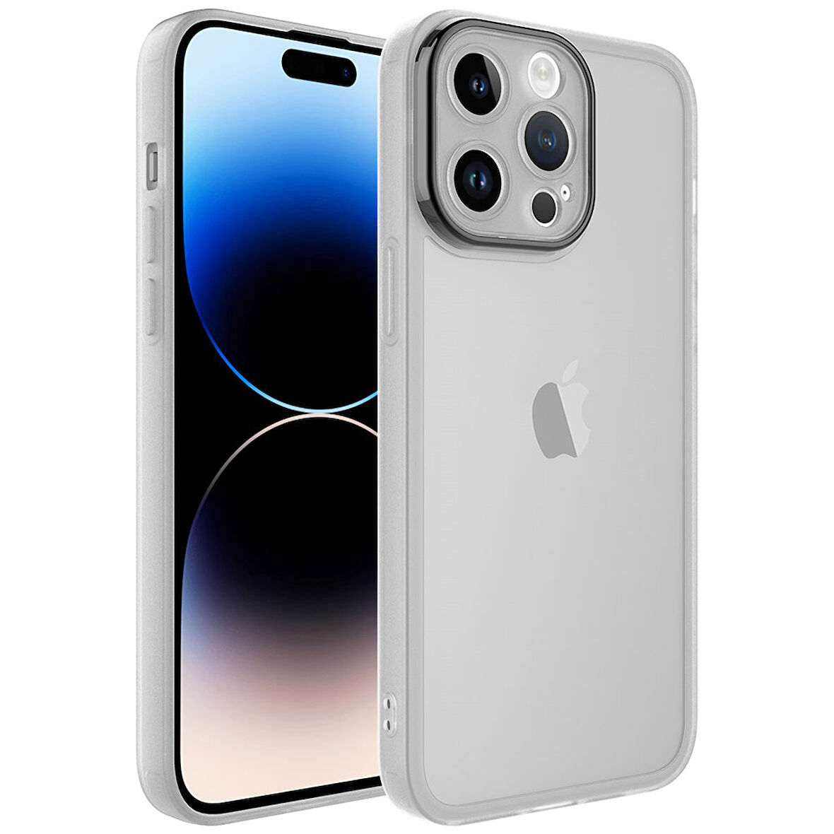 iPhone 14 Pro Max Uyumlu Kamera Korumalı Transparan Zore Post Kılıf-Renksiz