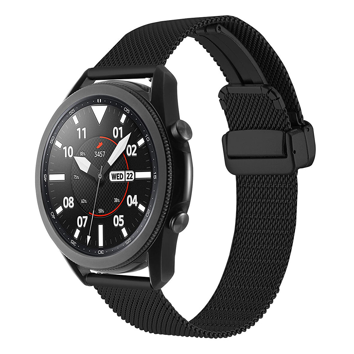 Xiaomi Amazfit Pace Uyumlu KRD-85 22mm Metal Zore Kordon-Siyah