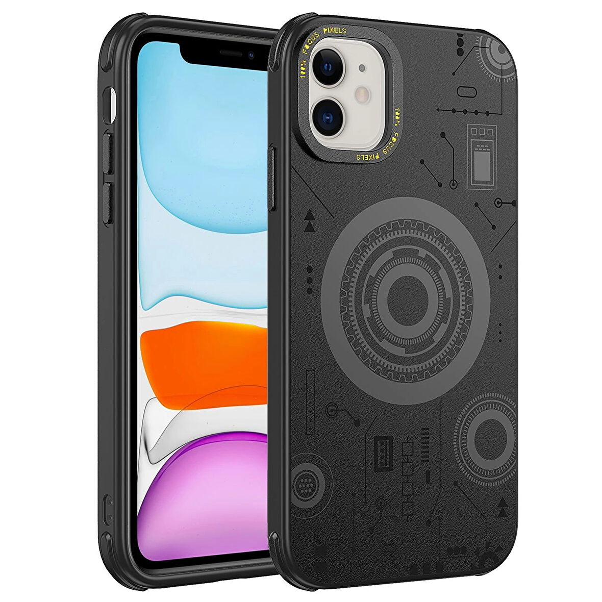 Apple iPhone 11 Kılıf Zore Wireless Şarj Özellikli Desenli Hot Kapak