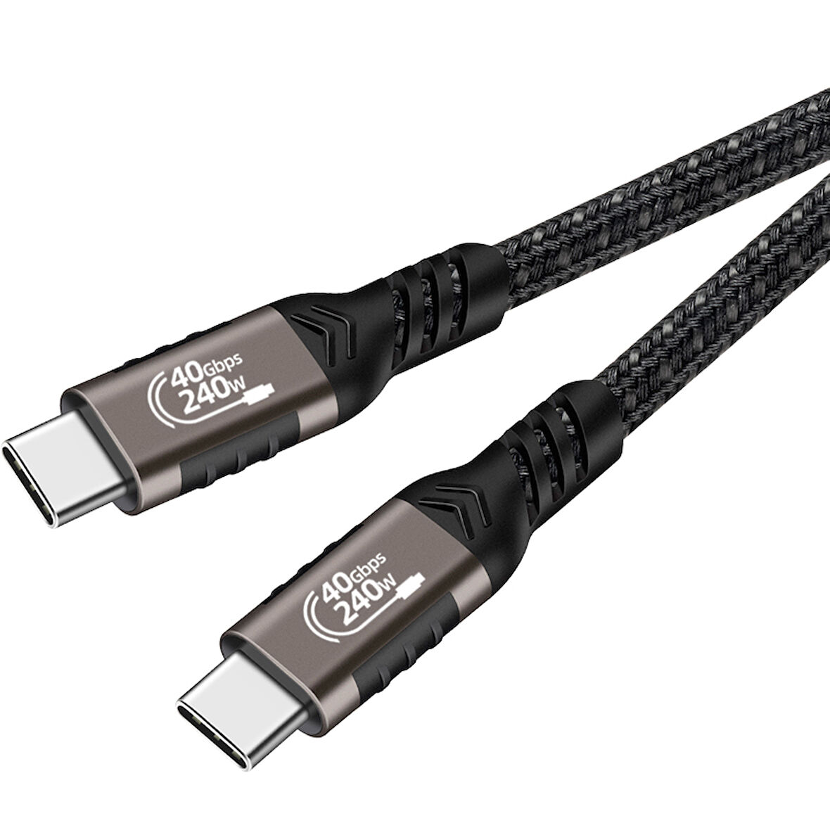 Siyah QG01 Type-C to Type-C USB4 PD Data Kablosu 240W 40Gbps 8K@60Hz 0.2 Metre-Zore