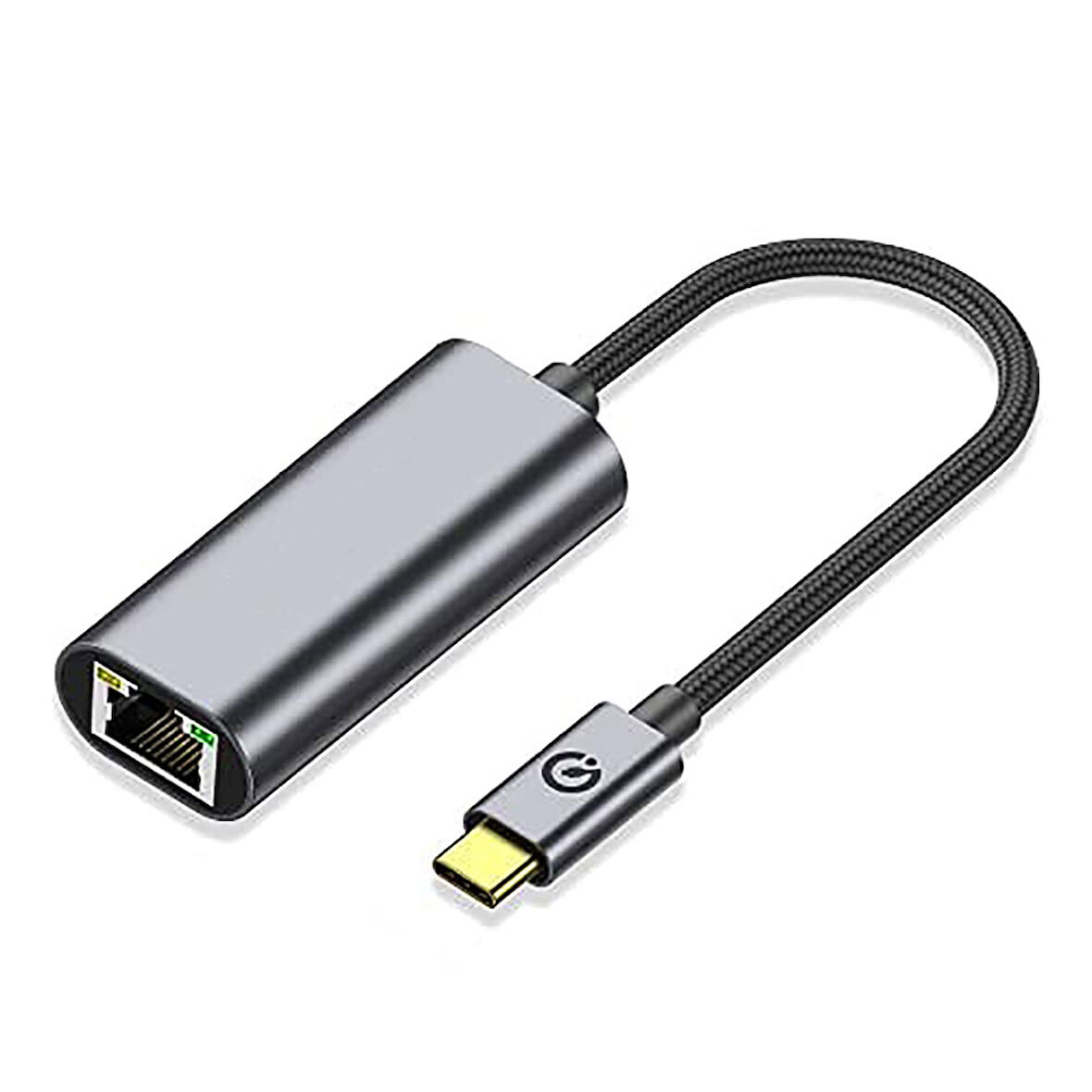 Siyah QG04 Type-C to RJ45 Ethernet Dönüştürücü Kablo 1024Mbps 22cm-Zore