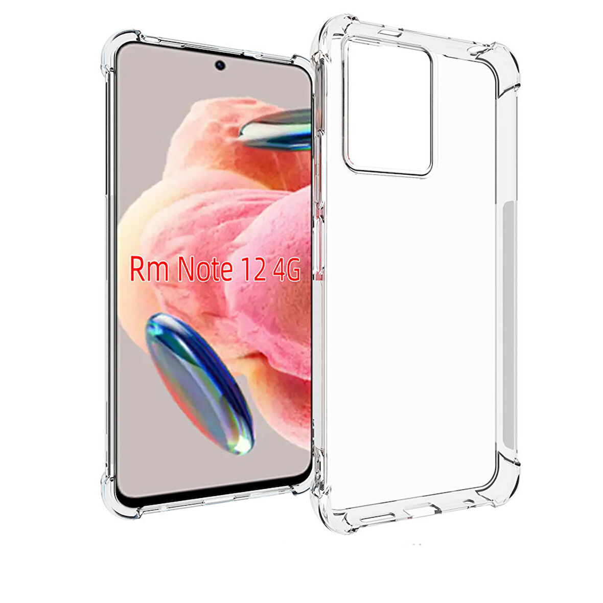 Xiaomi Redmi Note 12 4G Kılıf Nitro Anti Shock Darbe Emici Köşe Korumalı Şeffaf Silikon Kapak