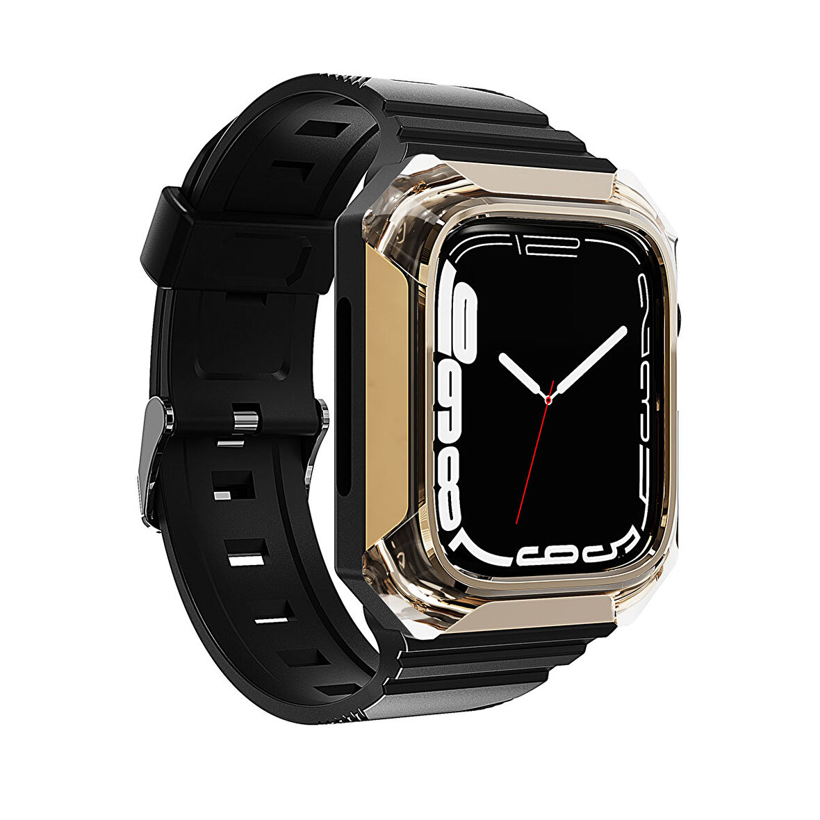 Watch 38mm Uyumlu KRD-88 Sert PC Kasa Koruyuculu Uyumlu Zore Kordon-Gold