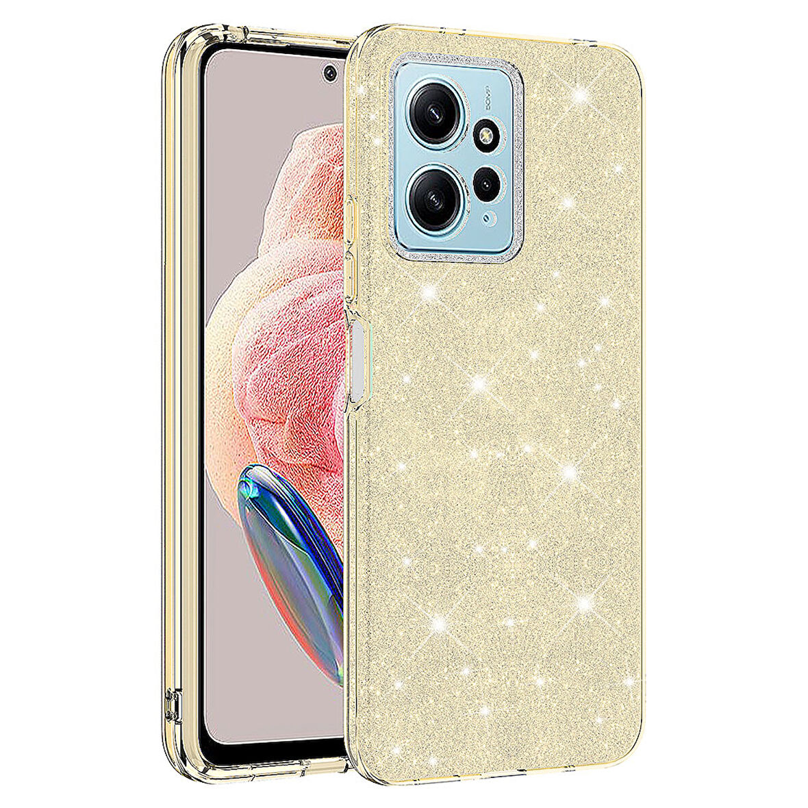 Xiaomi Redmi Note 12 4G Kılıf Zore Shining Silikon-Gold