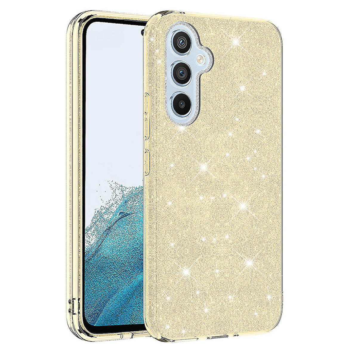 Galaxy A54 Uyumlu Zore Shining Silikon-Gold