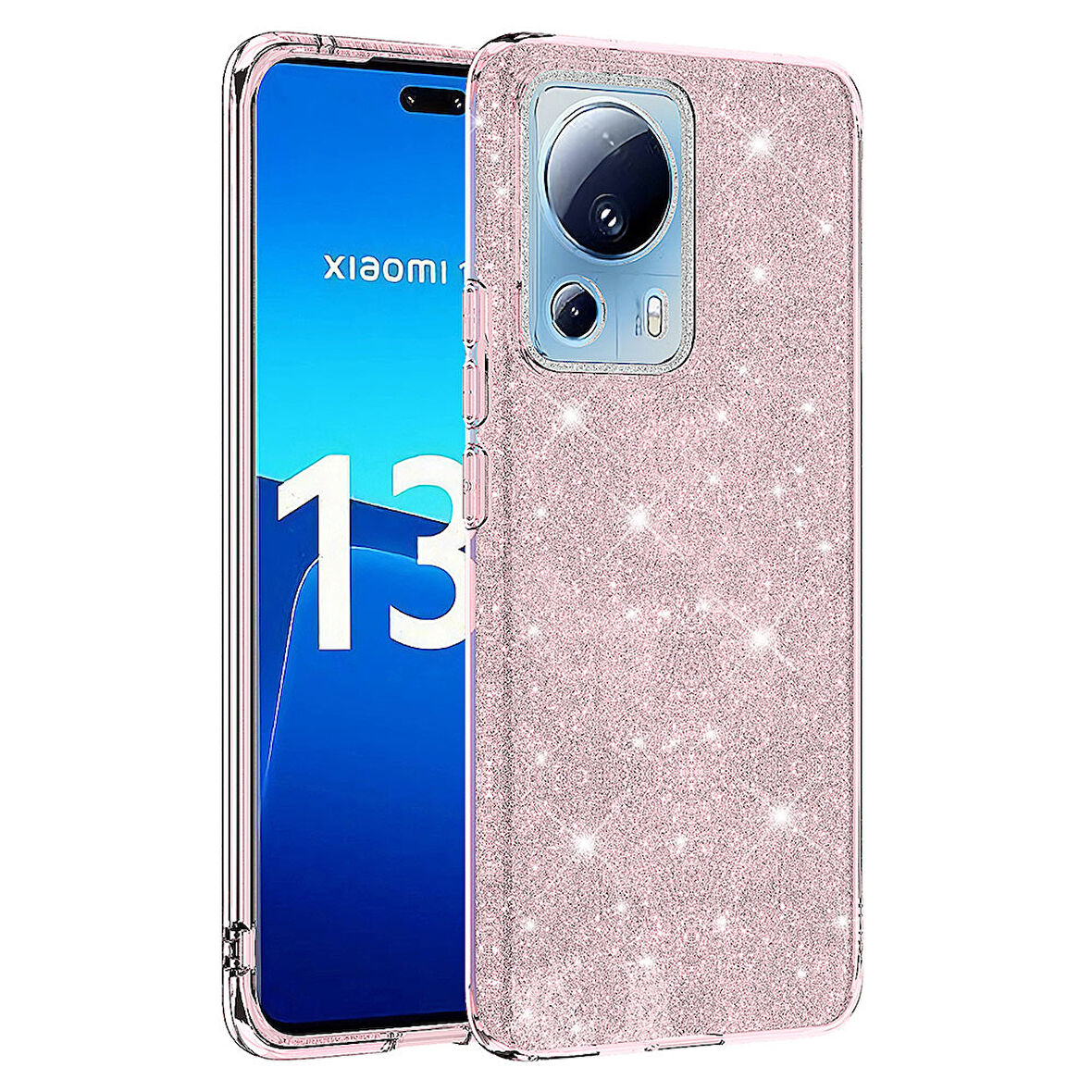 Xiaomi Mi 13 Lite Kılıf Zore Shining Silikon-Pembe