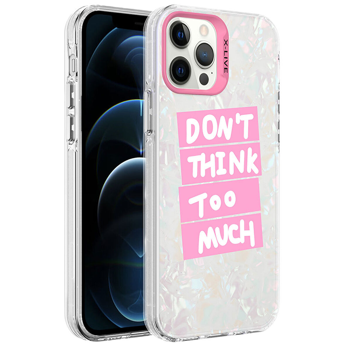 iPhone 12 Pro Max Uyumlu Mermer Desenli Zore Marbello Kılıf-Pembe