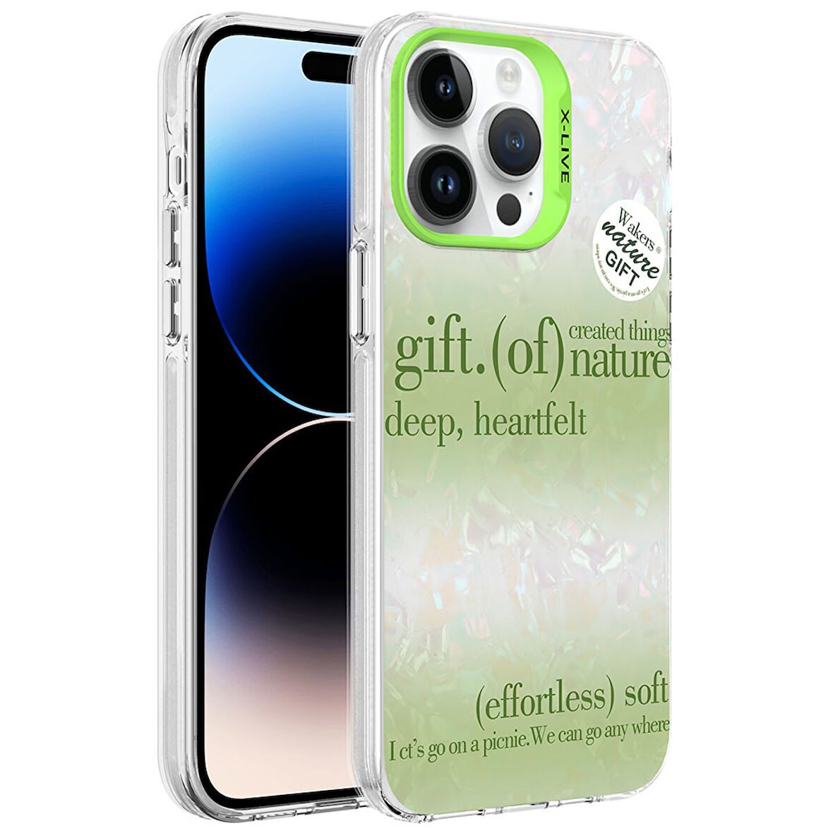 Apple iPhone 14 Pro Kılıf Mermer Desenli Zore Marbello Kapak-Yeşil