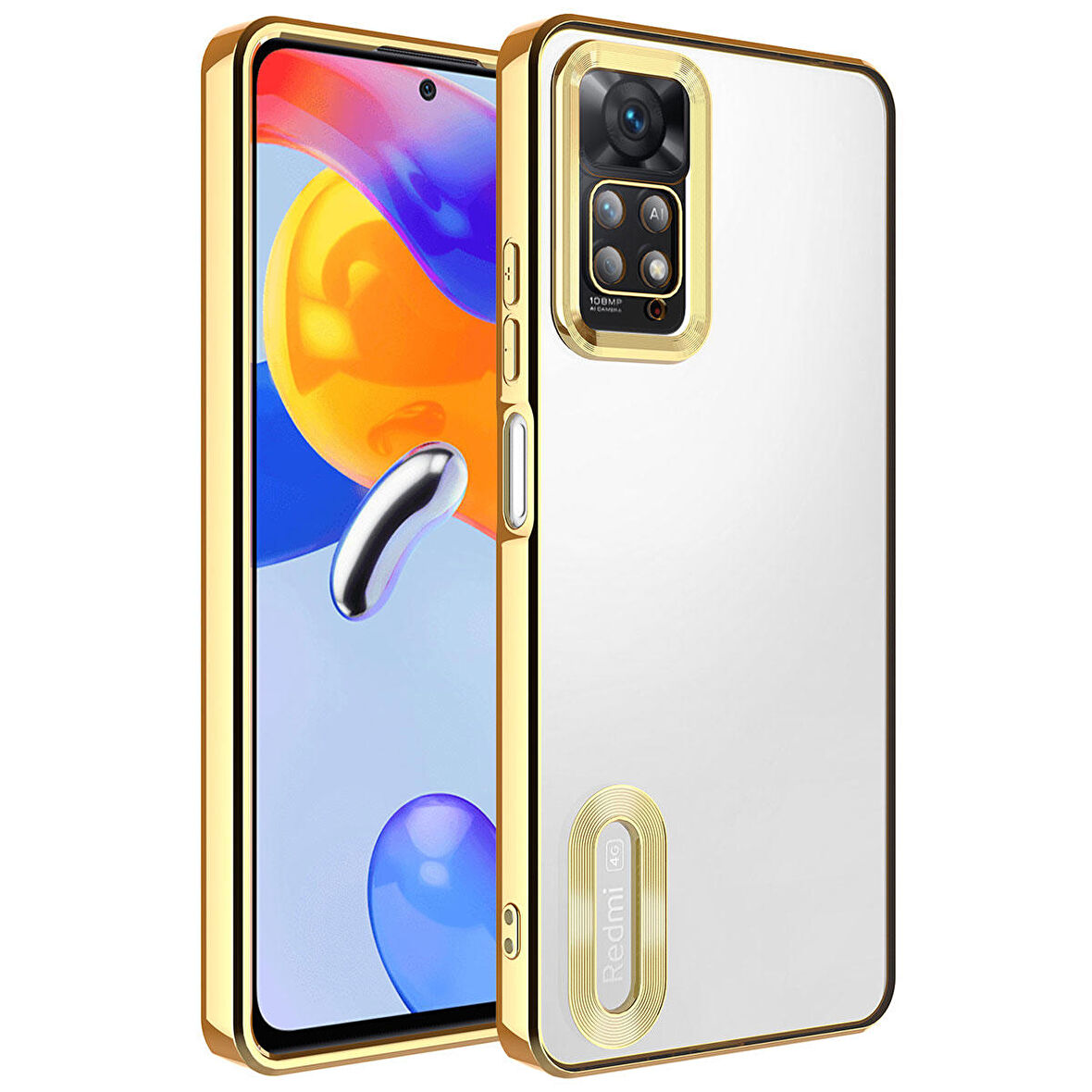 Xiaomi Redmi Note 12 Pro 4G Kılıf Kamera Korumalı Logo Gösteren Omega Kılıf