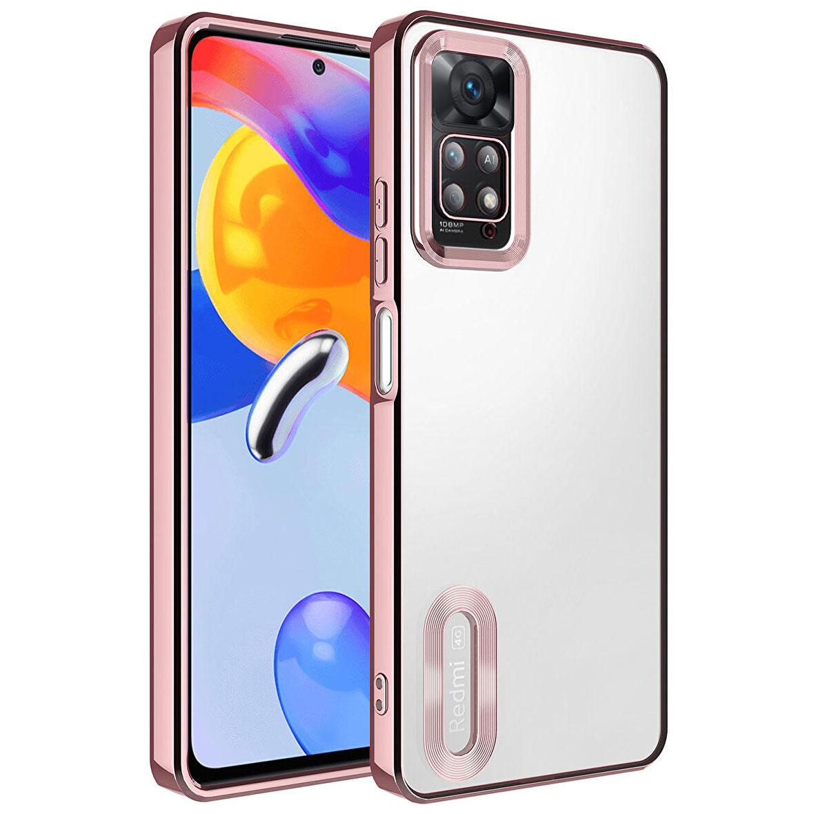 Xiaomi Redmi Note 12 Pro 4G Kılıf Kamera Korumalı Logo Gösteren Omega Kılıf