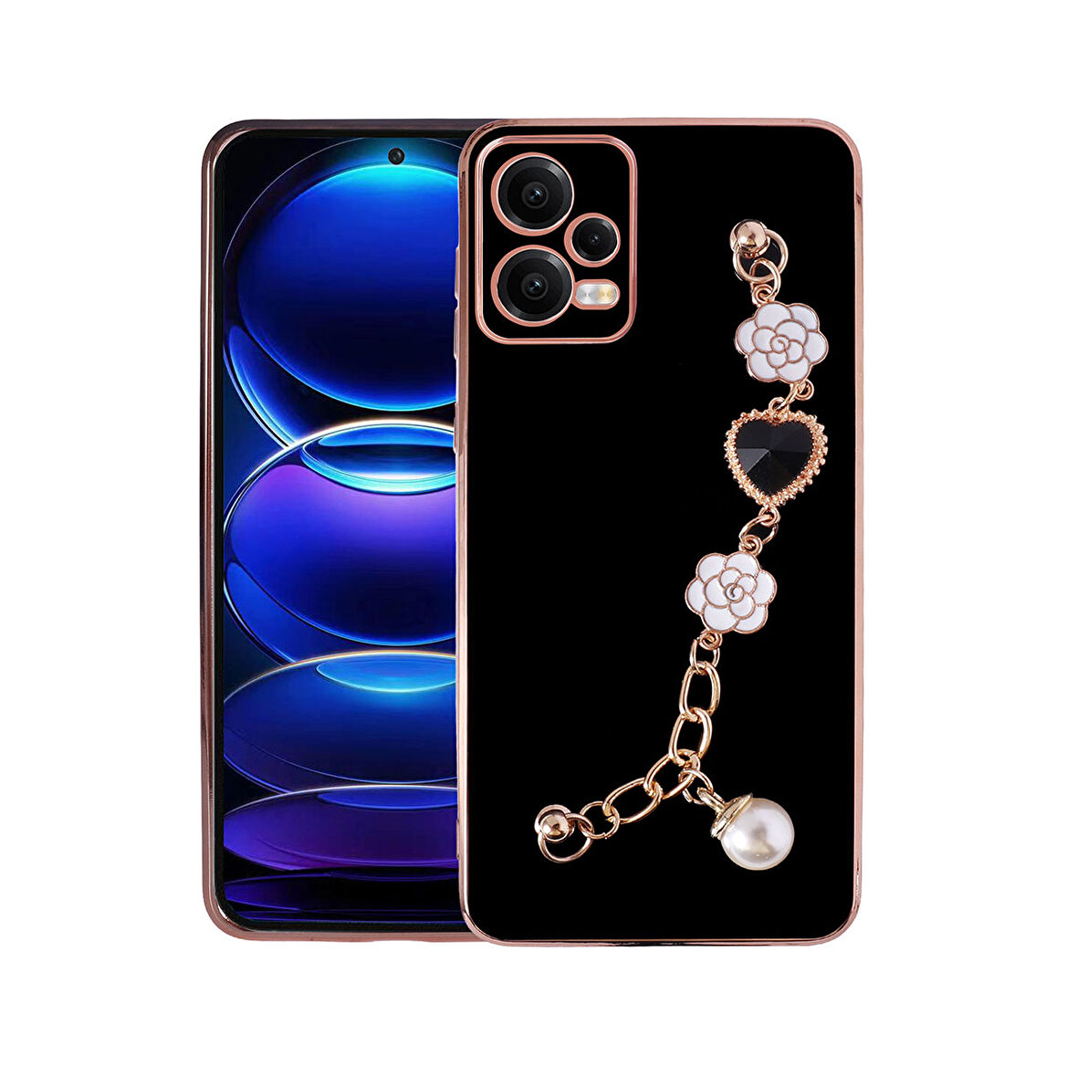 Xiaomi Redmi Note 12 4G Kılıf El Tutamaçlı Kamera Korumalı Zore Taka Silikon Kapak-Siyah