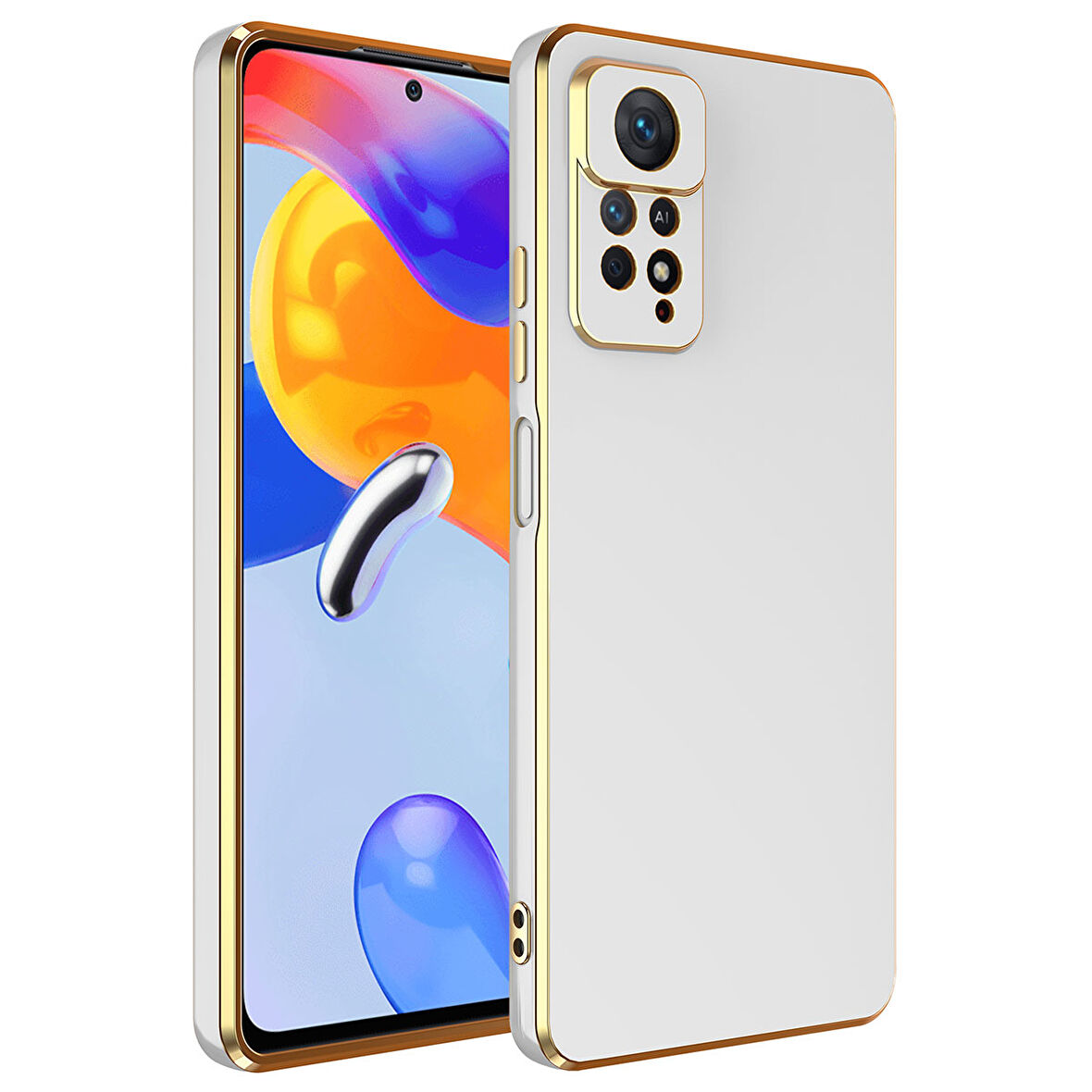 Xiaomi Redmi Note 12 Pro 4G Kılıf Zore Bark Kapak-Beyaz