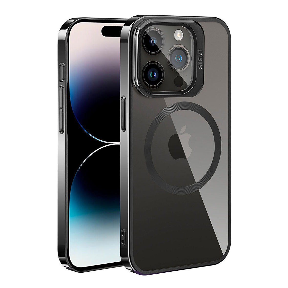 Apple iPhone 14 Pro Max Kablosuz Şarj Özellikli Standlı Şık Parlak Kaliteli Klon Kılıf