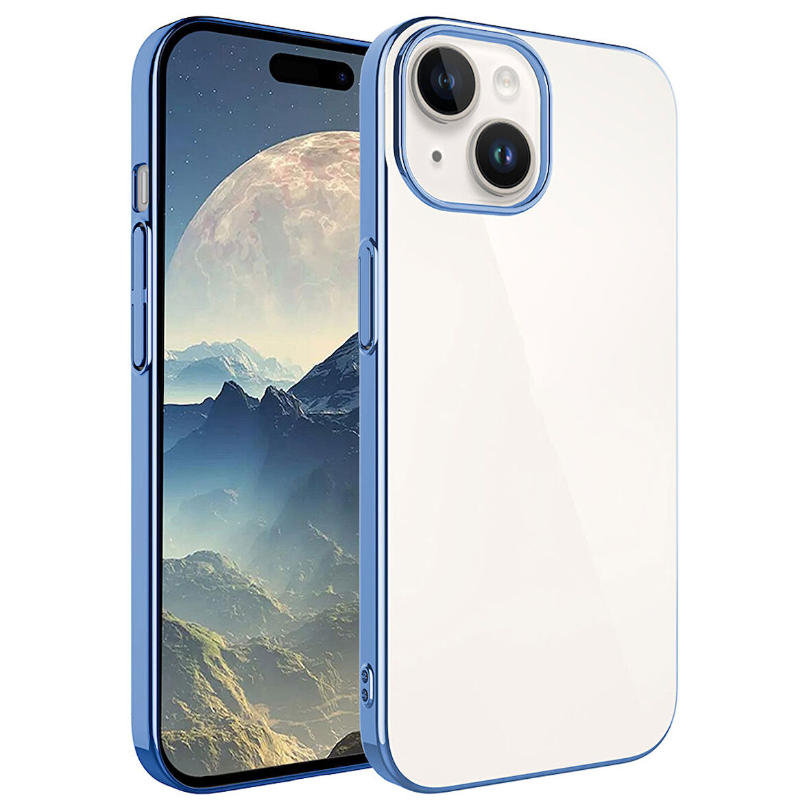 iPhone 15 Uyumlu Sert PC Renkli Çerçeveli Zore Riksos Kılıf