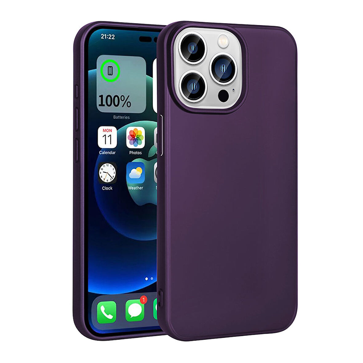 Apple iPhone 15 Pro Kılıf Zore Premier Silikon Kapak-Derin Mor