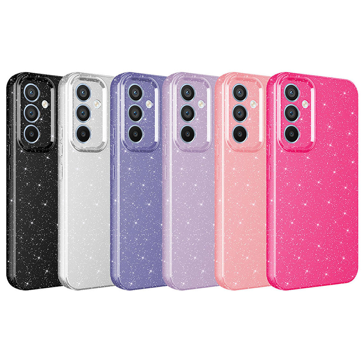 Galaxy A14 Uyumlu Kamera Korumalı Simli Lüks Zore Koton Kapak-Gri