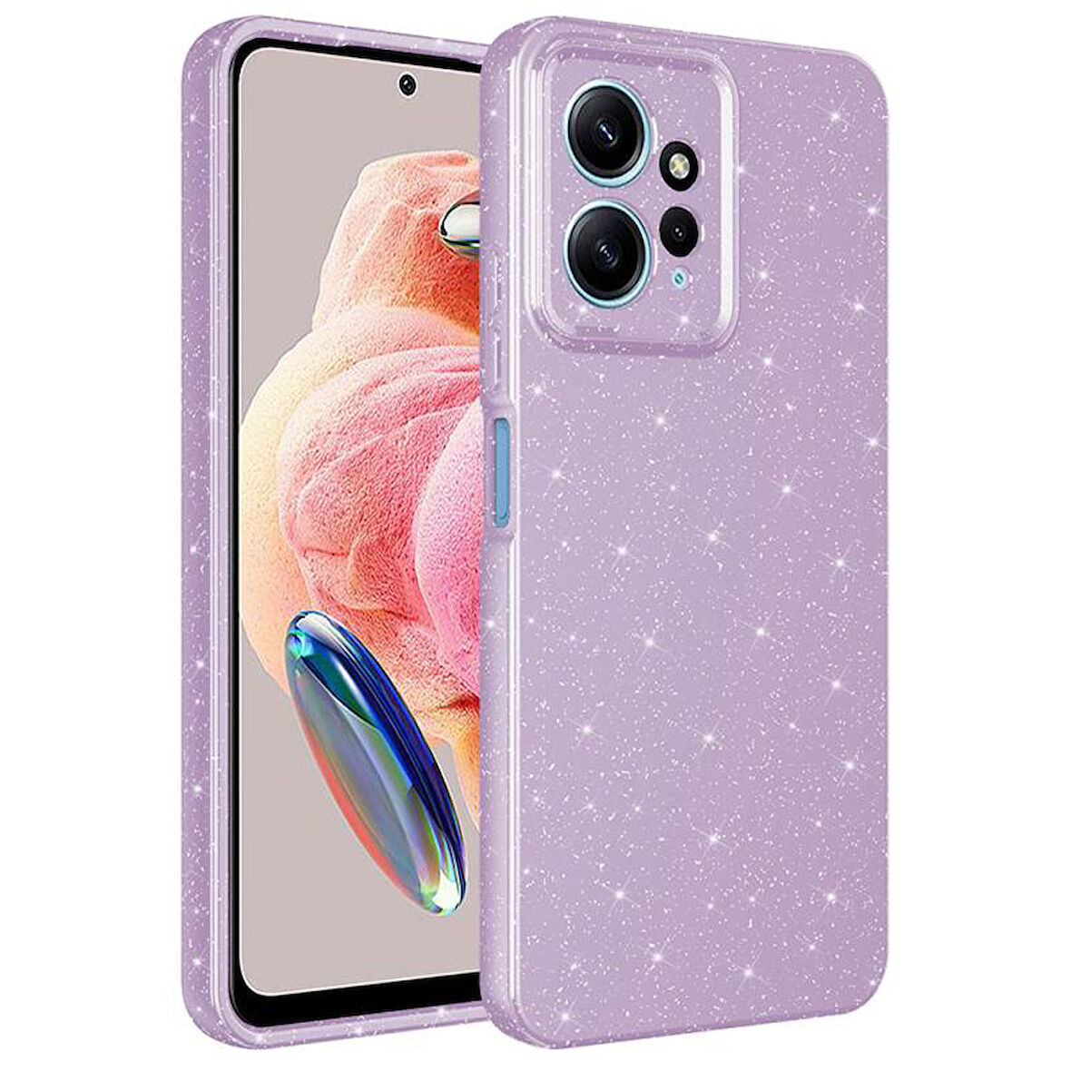 Xiaomi Redmi Note 12 4G Uyumlu Kılıf Kamera Korumalı Simli Lüks Koton Kapak