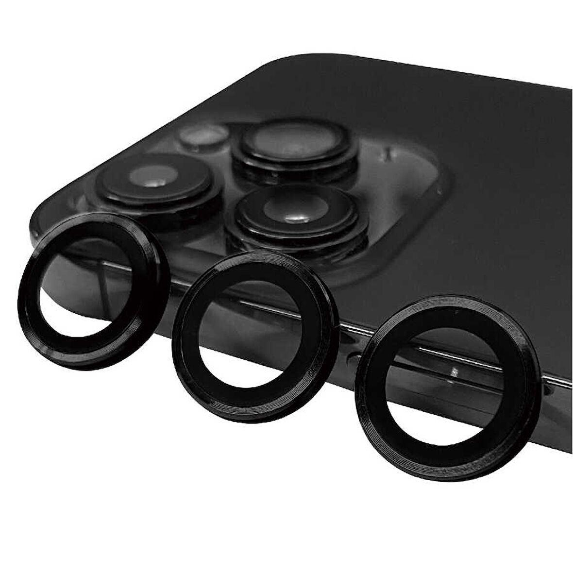 iPhone 15 Pro Uyumlu Zore CL-07 Kamera Koruyucu-Siyah