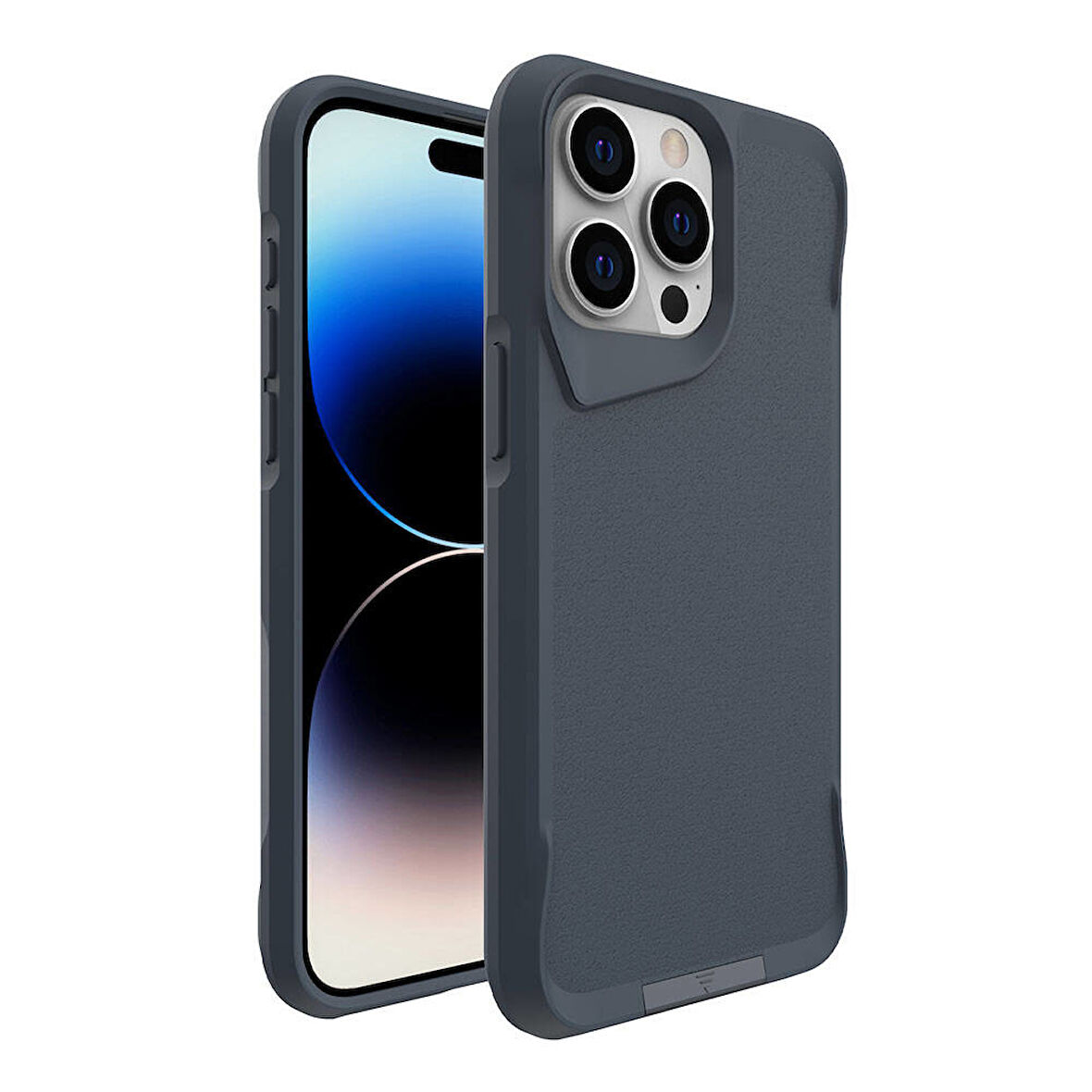 iPhone 15 Pro Max Uyumlu Zore AirBag Kenarlı T-Max Mat Standlı Kılıf-Gri