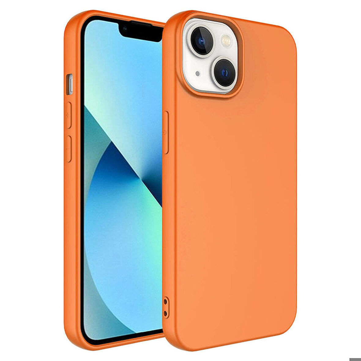 iPhone 14 Uyumlu Zore Kamera Korumalı Mara Lansman Kapak-Turuncu