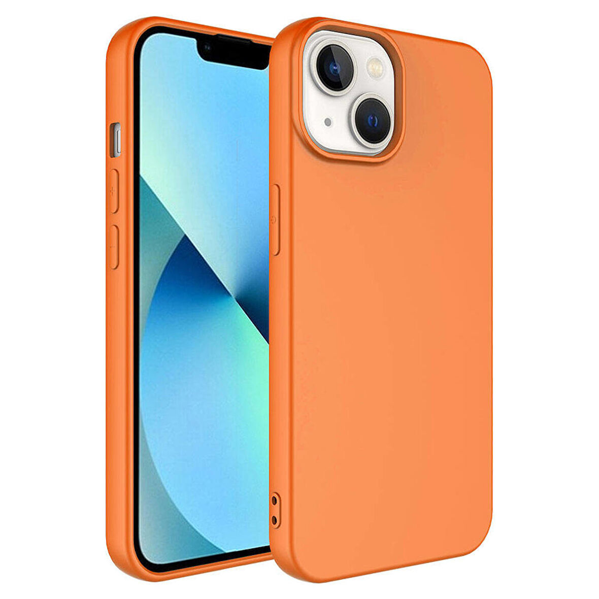 Vendas iPhone 14 Uyumlu W-Lansman Serisi Kamera Korumalı Yumuşak Dokulu Kadife Kaplı Kılıf