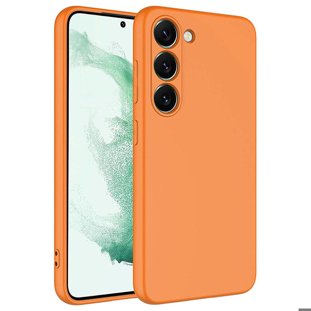 Galaxy S23 Uyumlu Zore Mara Lansman Kapak-Turuncu